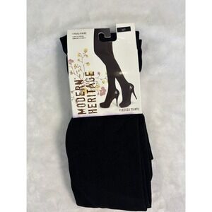 Modern Heritage Fleeced Tights Black Opaque Fleece Lined Size Medium Tall MT